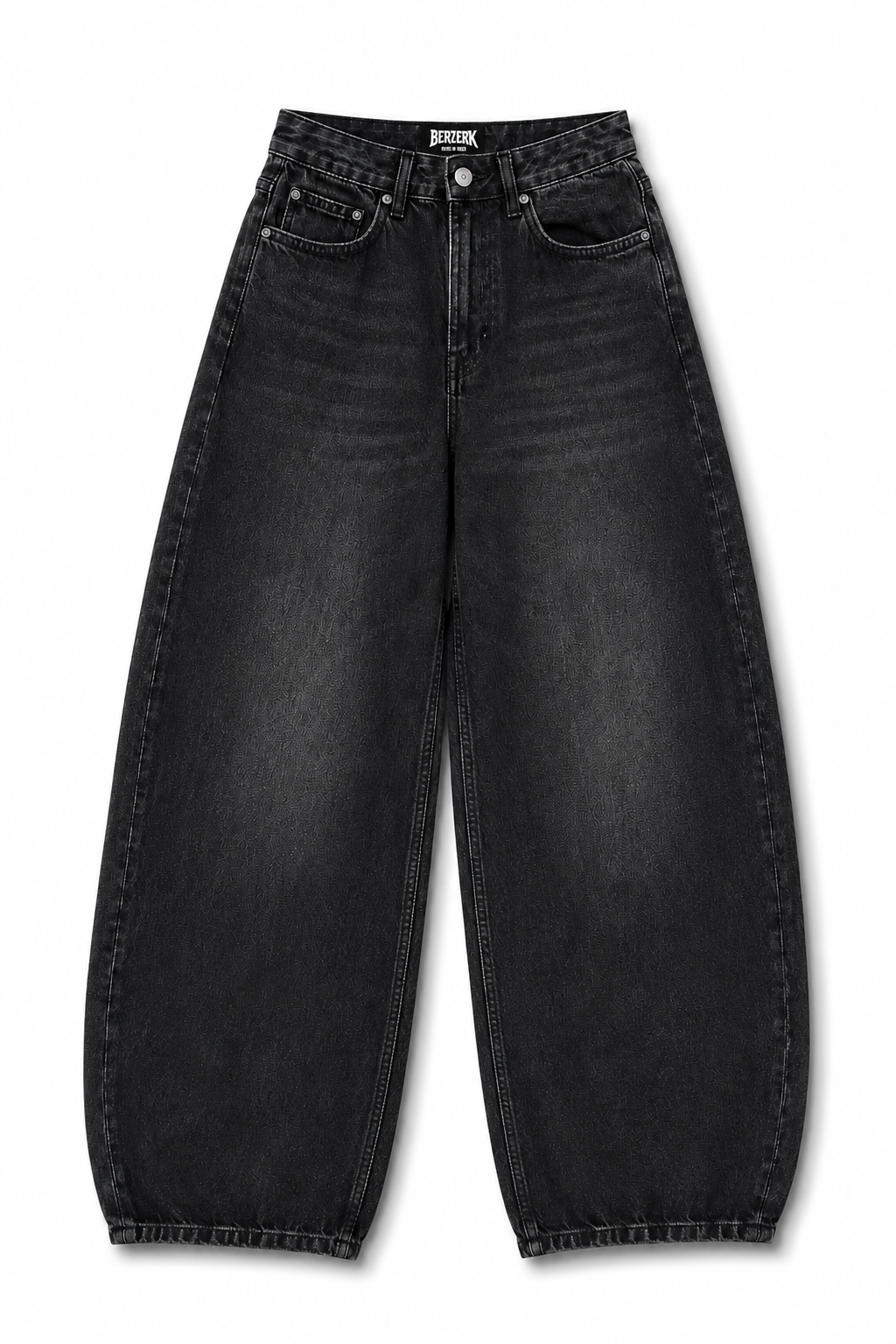 BLACK WASHED BALLOON FIT DENIM JEANS