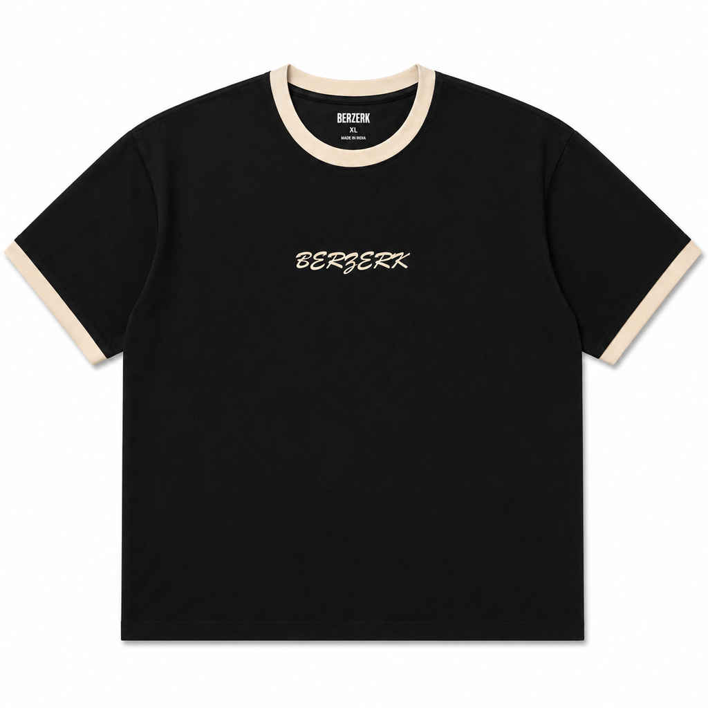 BERZERK Midnight Ringer Crop Boxy Fit Tee