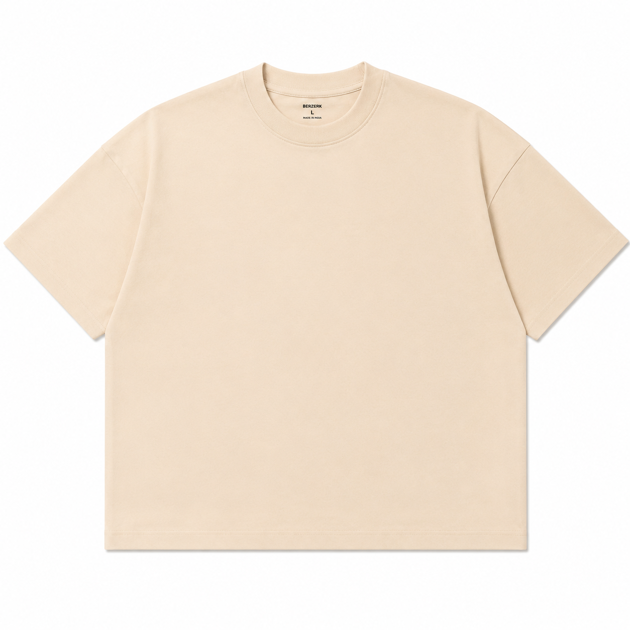 BERZERK Essential Cream Crop Boxy Fit Tee