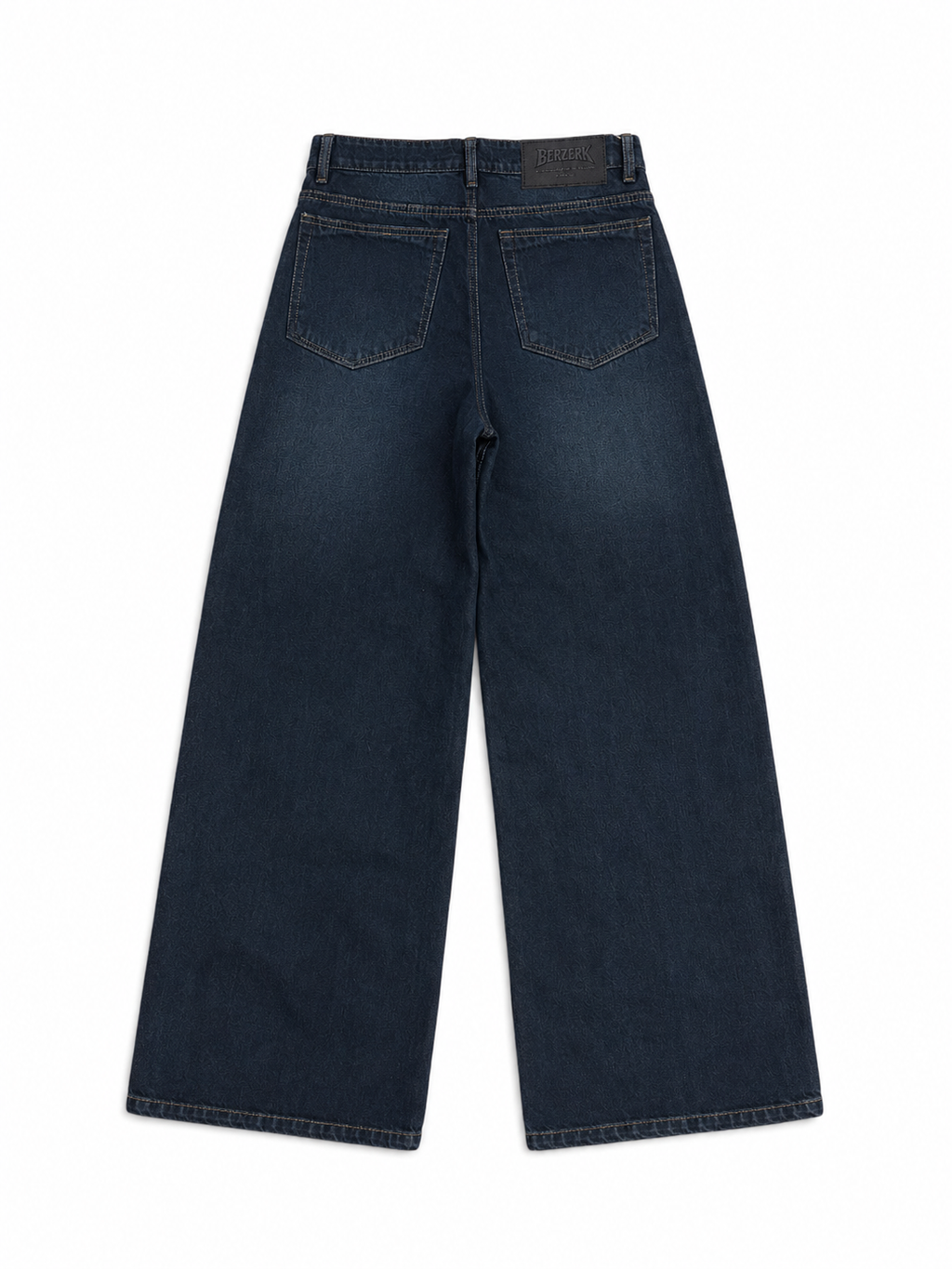 CHARCOAL BLUE WASHED WIDE LEG DENIM