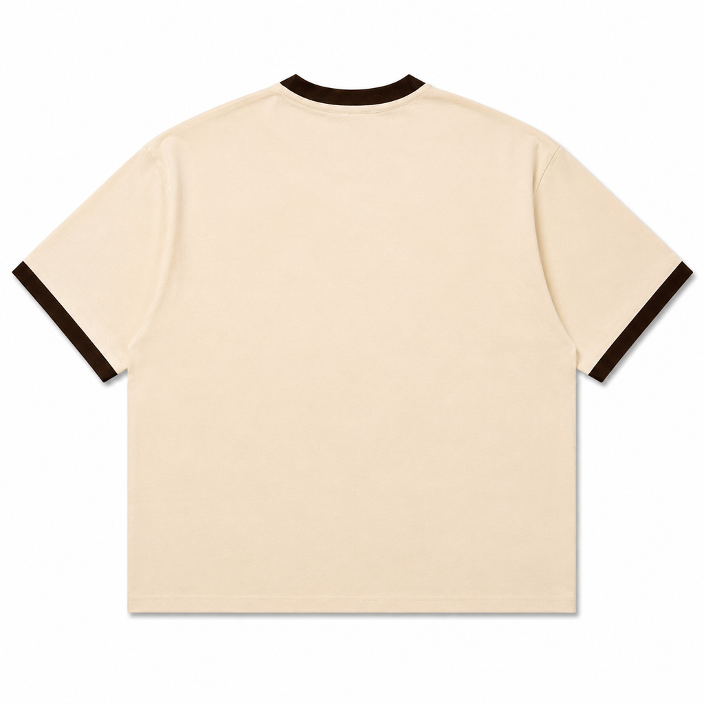 BERZERK Mocha Ringer Crop Boxy Fit Tee
