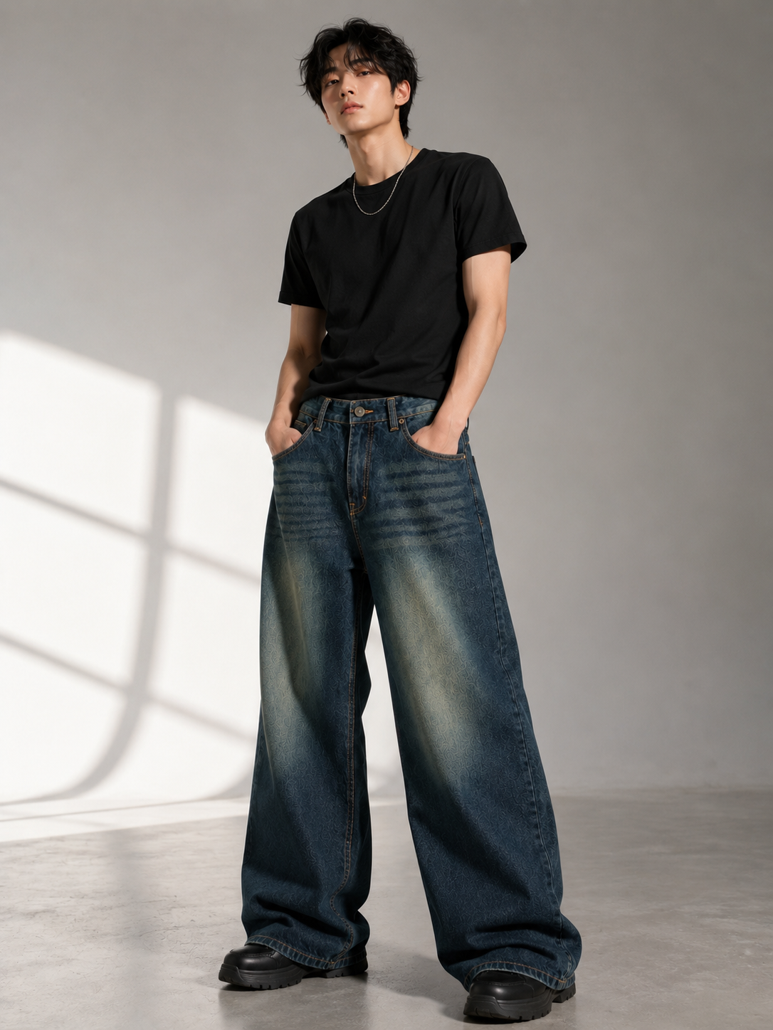 RETRO FADE BLUE WIDE LEG JEANS (LIMITED EDITION)