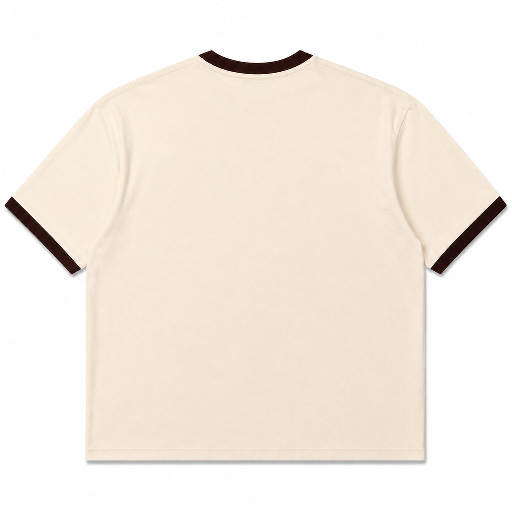 BERZERK Mocha Ringer Crop Boxy Fit Tee