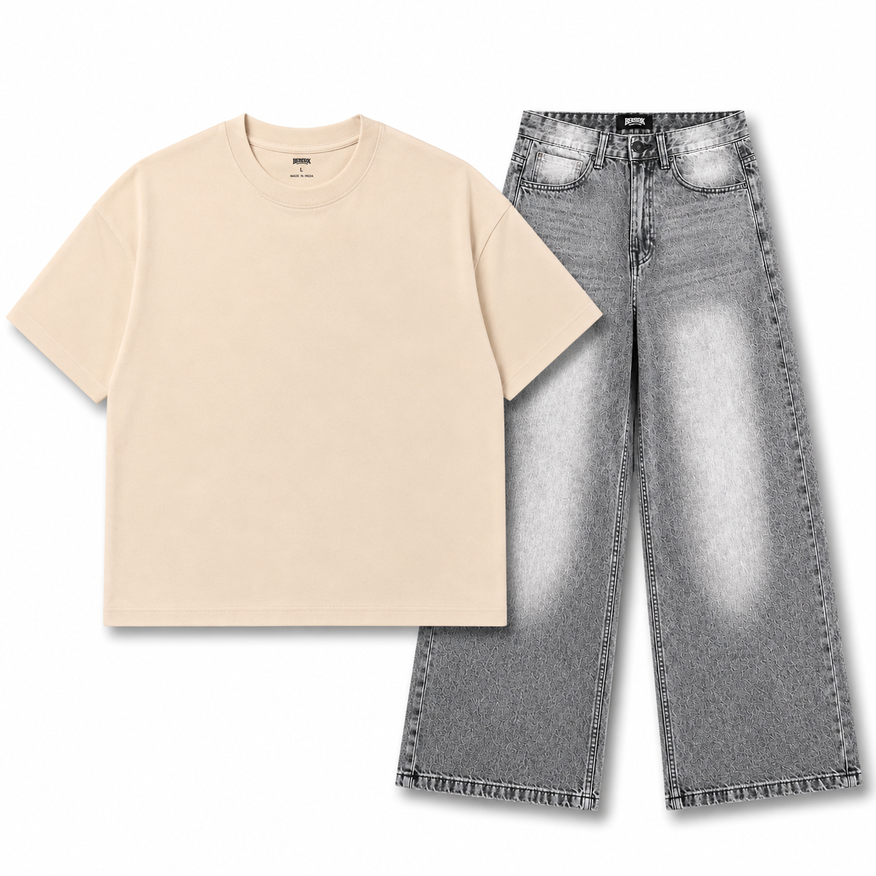 Essential Cream × Ash Wash Denim Combo