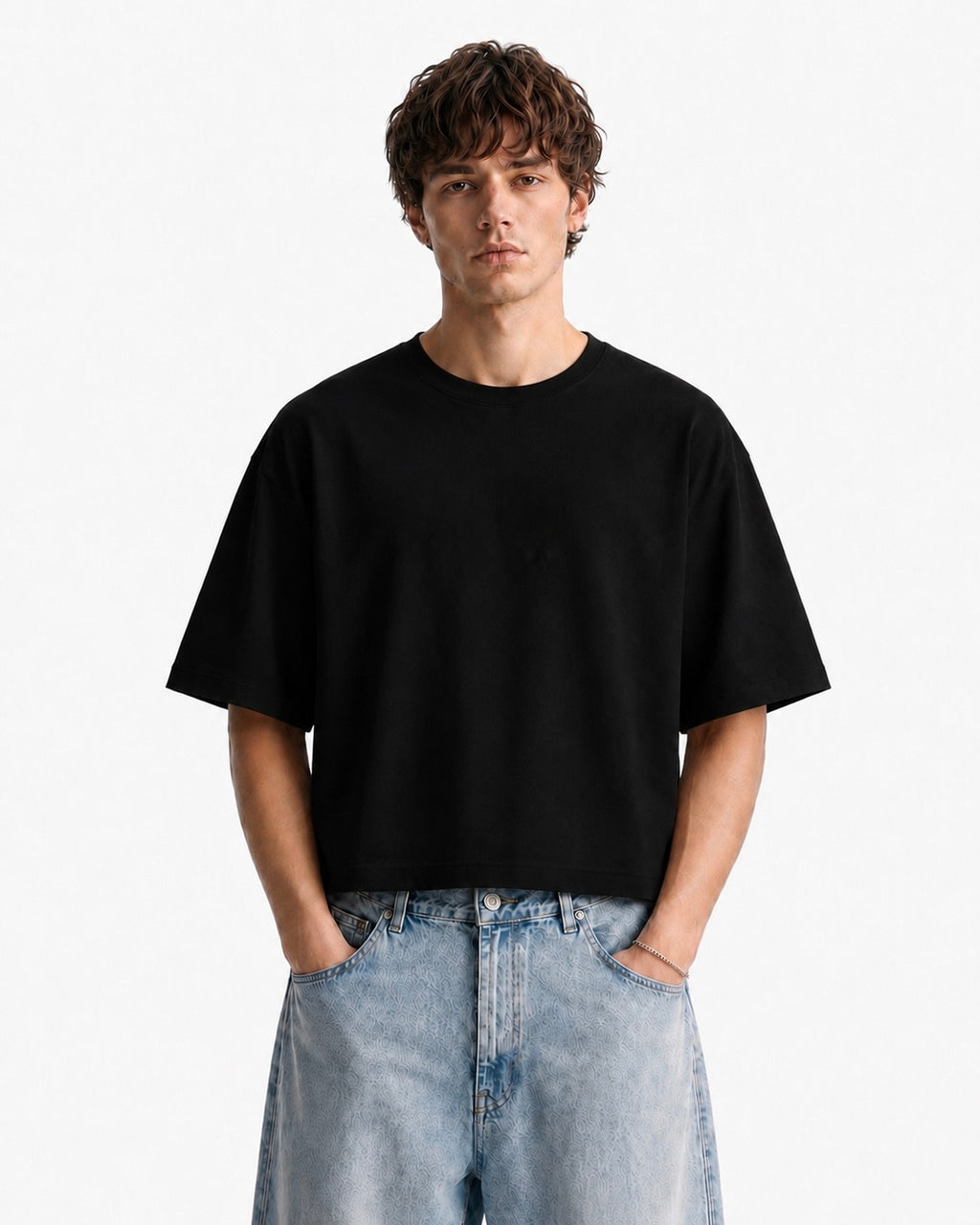 BERZERK Essential Black Crop Boxy Fit Tee