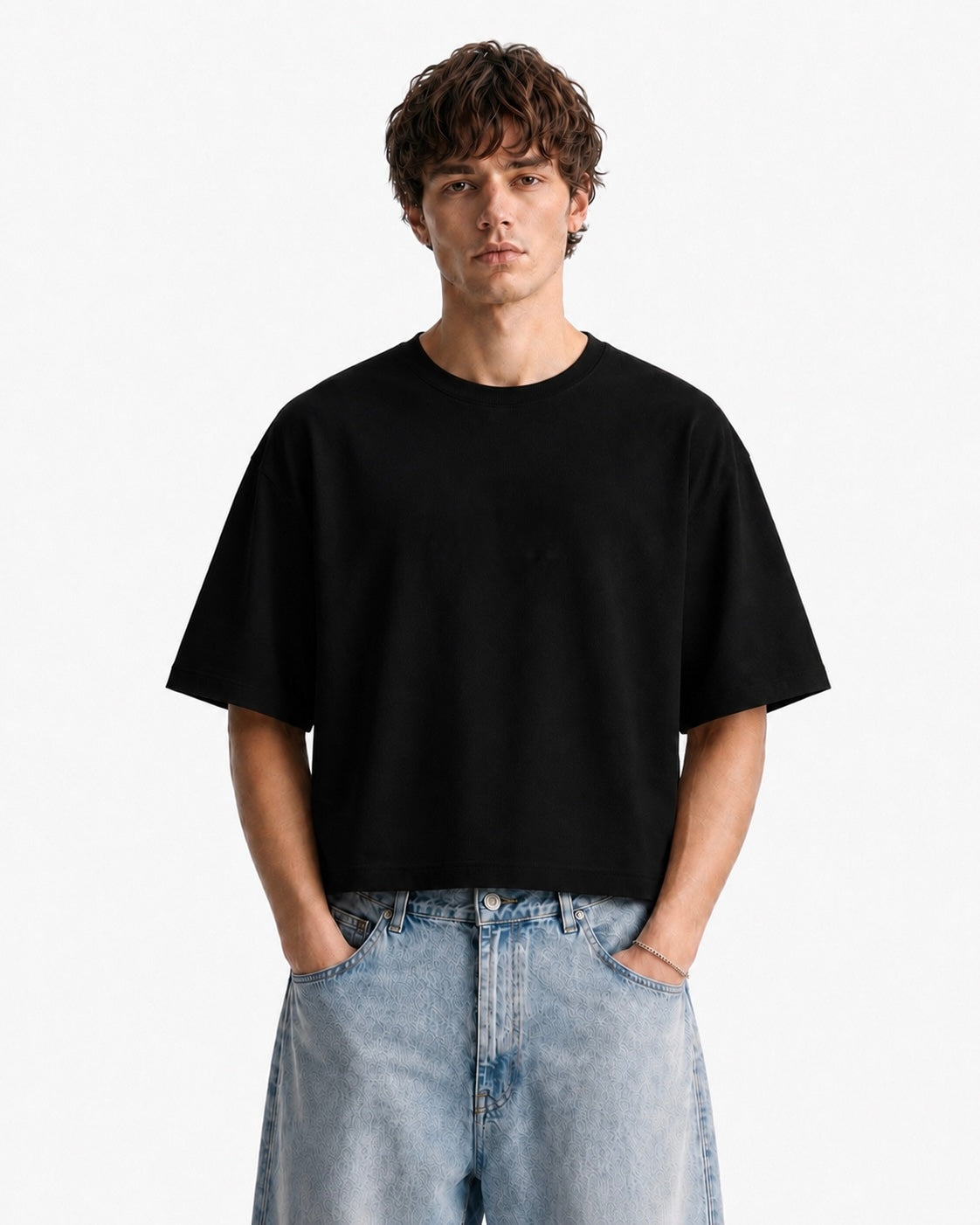 BERZERK Essential Black Crop Boxy Fit Tee