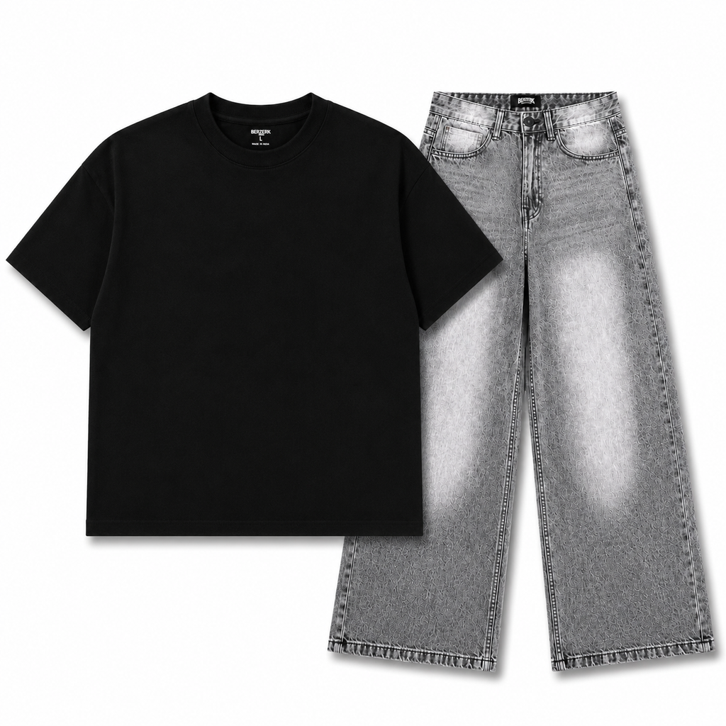 Essential Black × Ash Wash Denim Combo