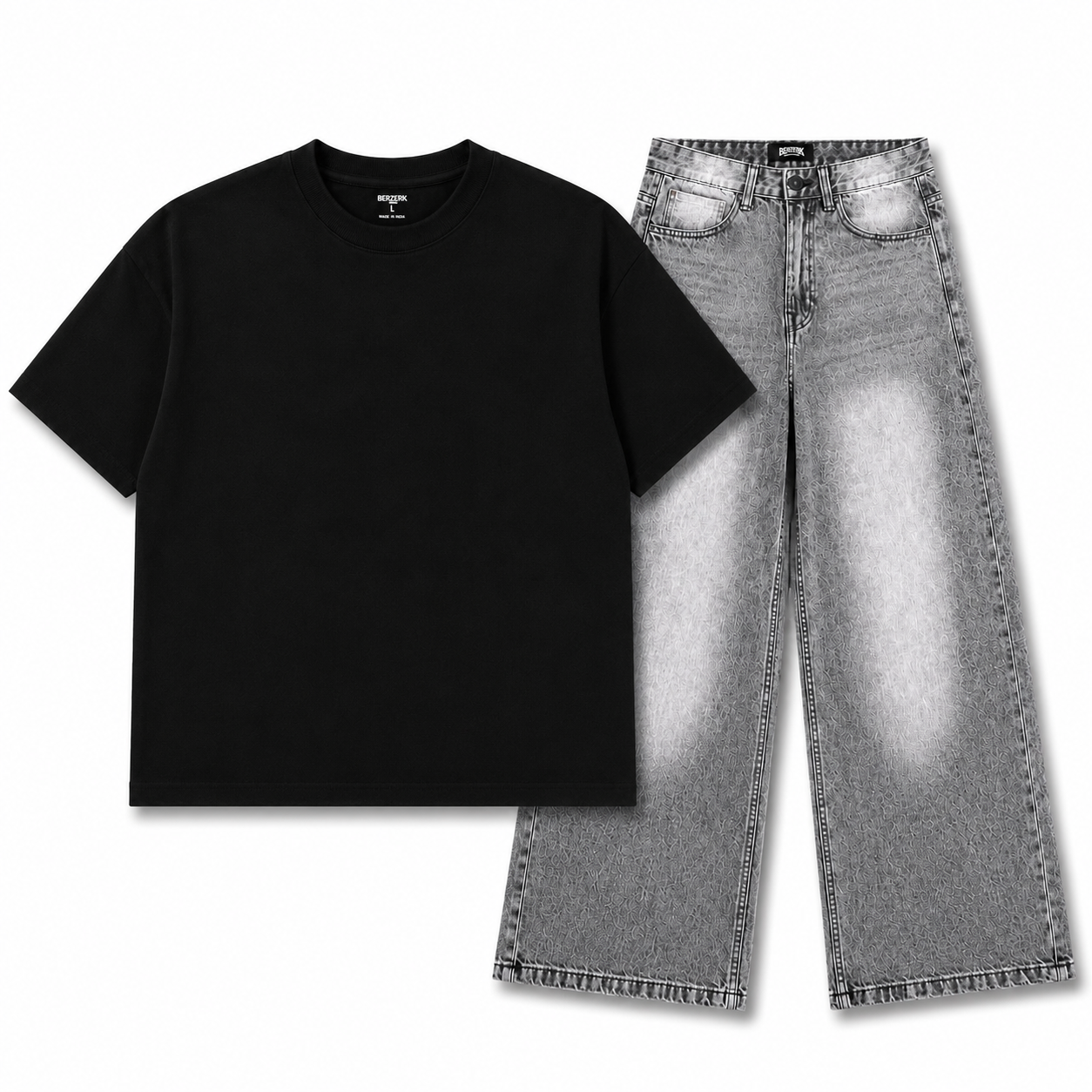 Essential Black × Ash Wash Denim Combo