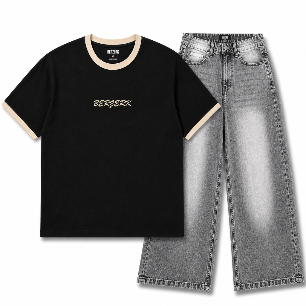 Midnight Tee × Ash Wash Denim Combo