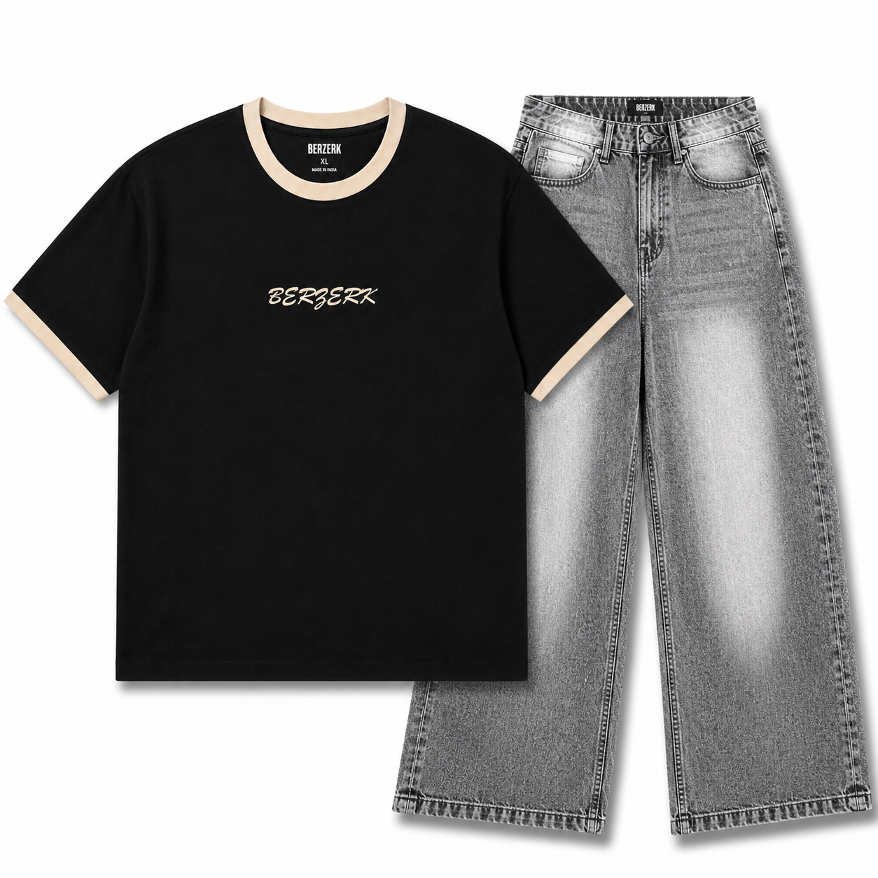 Midnight Tee × Ash Wash Denim Combo