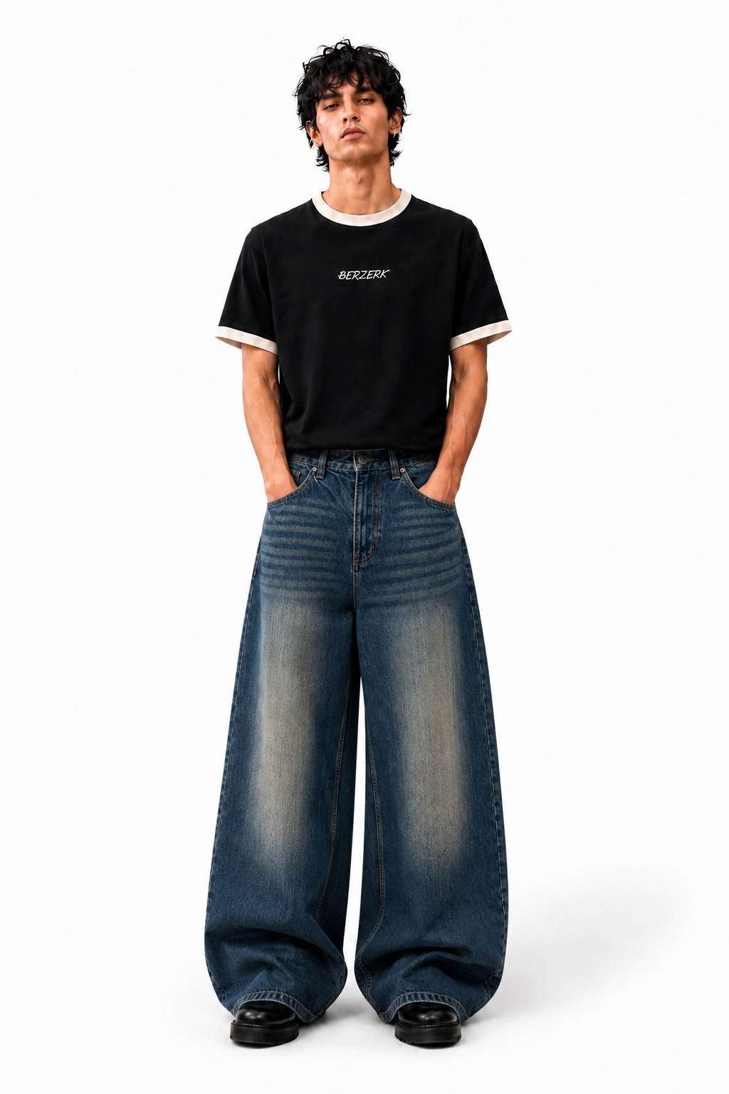 SAPPHIRE WASH WIDE LEG JEANS