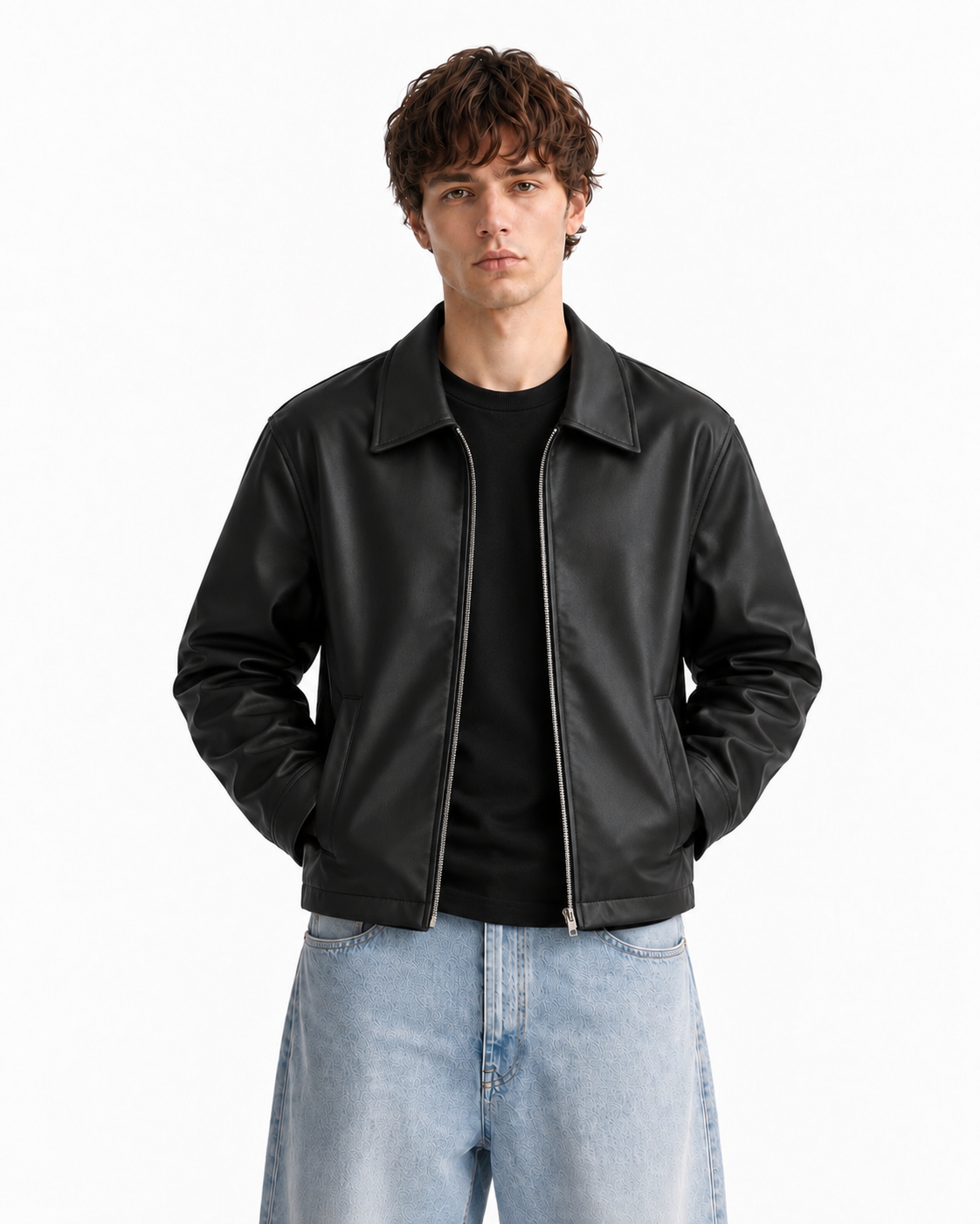 BLACK LEATHER JACKET BZK-4