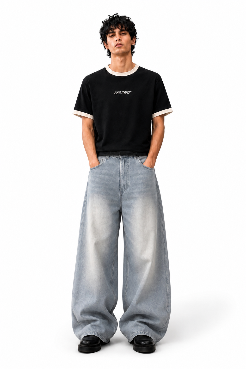 CLOUD FADE WIDE LEG DENIM JEANS