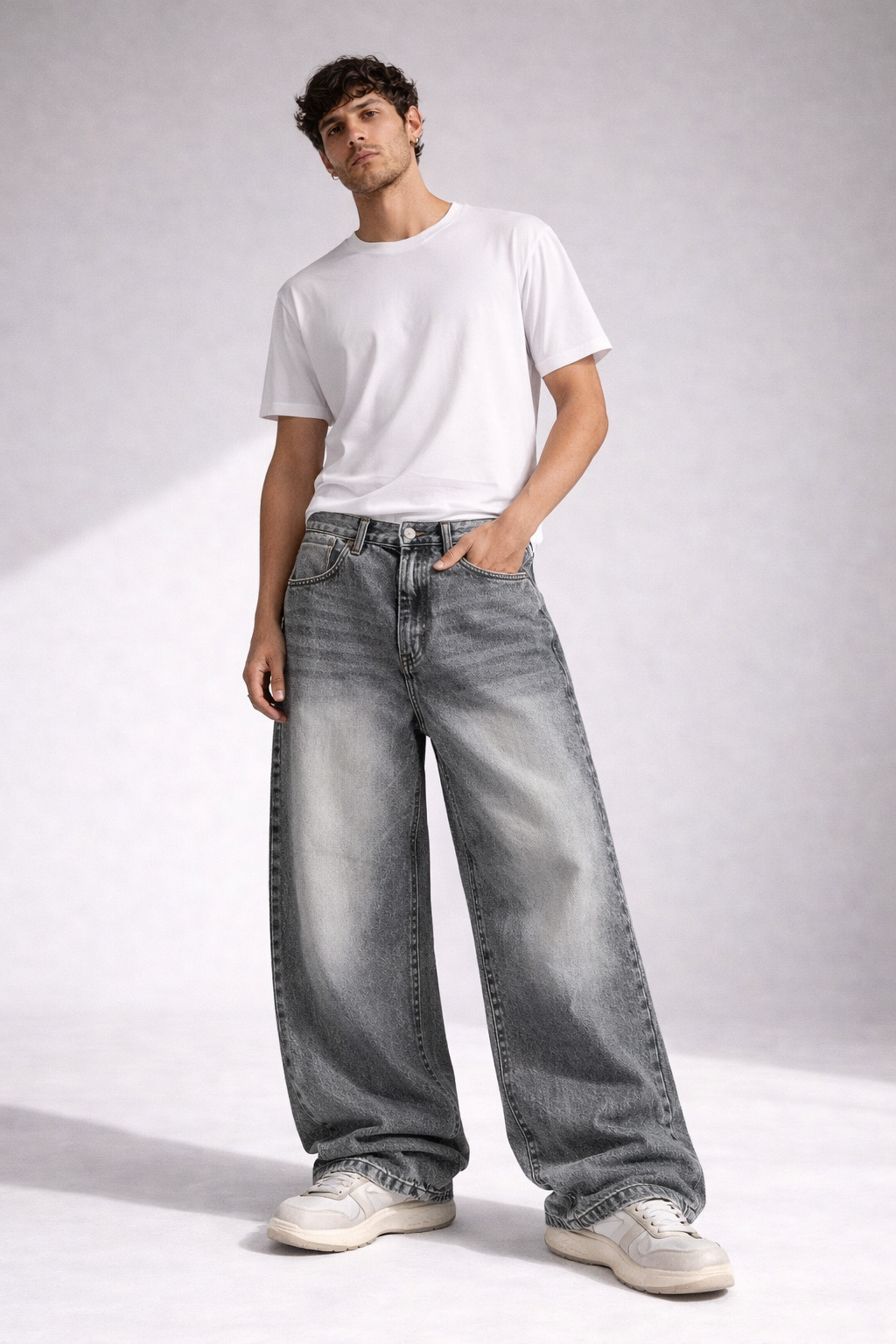 ASH WASHED WIDE LEG DENIM