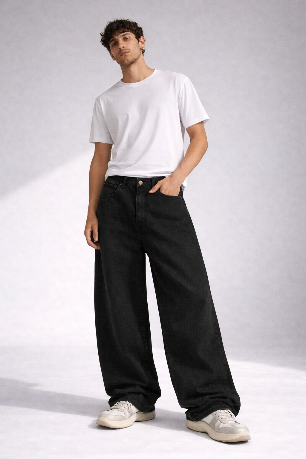 CLASSIC BLACK WIDE LEG JEANS