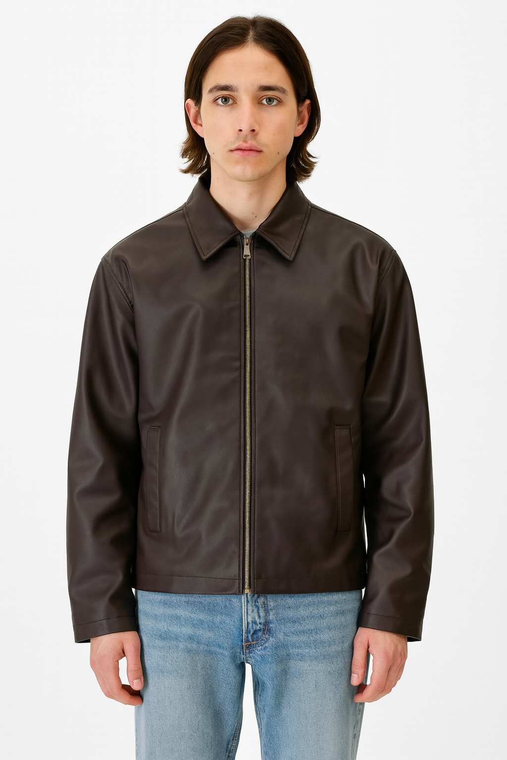 BROWN LEATHER JACKET BZK-3